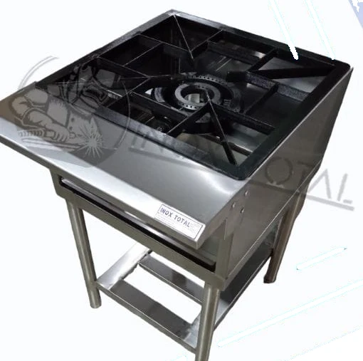 Fogones industriales de acero inoxidable tipo mueble abierto