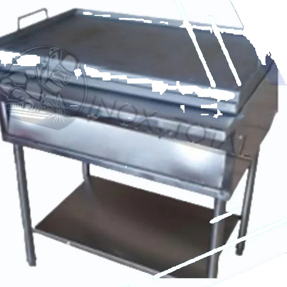 Plancha de acero inoxidable con comal de lámina para cocina industrial